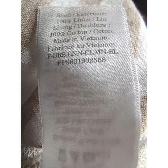 Everlane Bias Cut Linen Maxi Dress Striped Neutral Size 12 - Picture 8 of 8